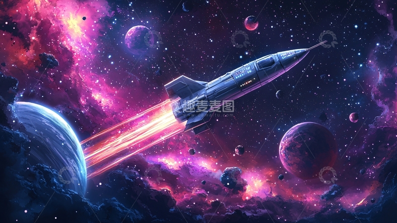 高清大图下载【趣麦麦图】宇宙飞船太空旅行