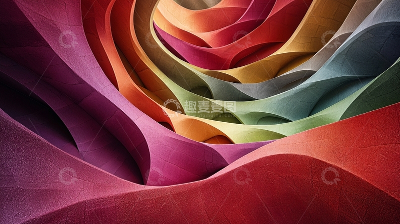 高清大图下载【趣麦麦图】彩色波浪抽象