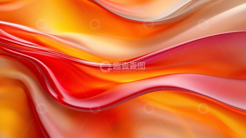 高清大图下载【趣麦麦图】橙红黄色丝绸质感