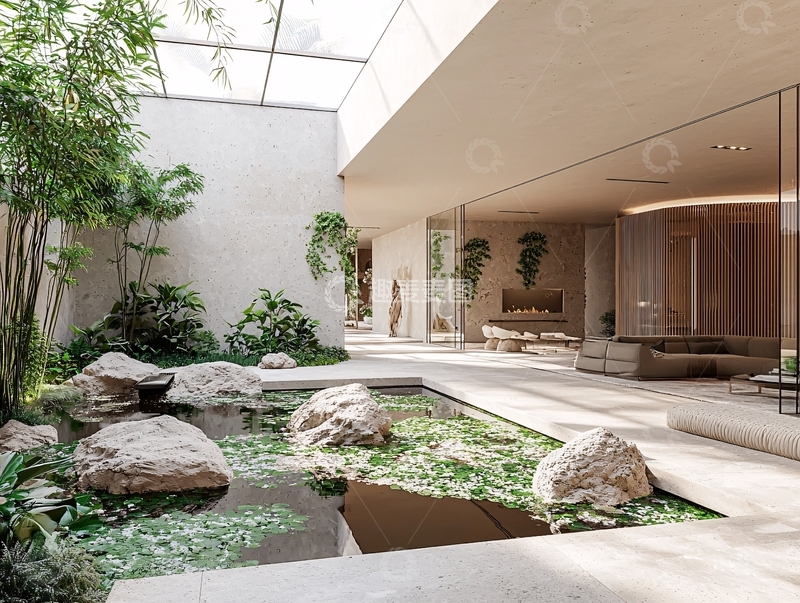 高清大图下载【趣麦麦图】现代简约室内庭院设计