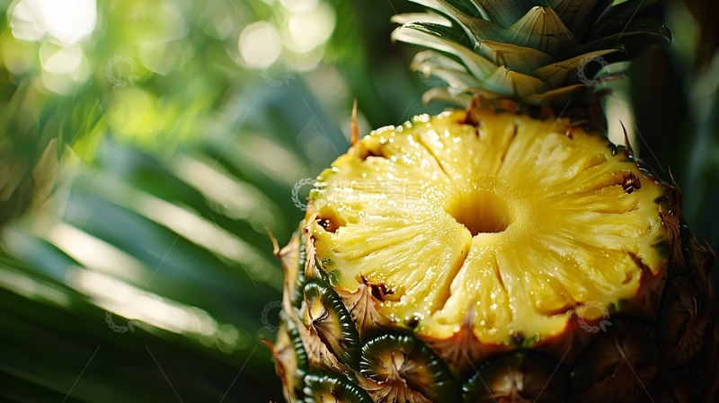 高清大图下载【趣麦麦图】树上新鲜菠萝果实特写