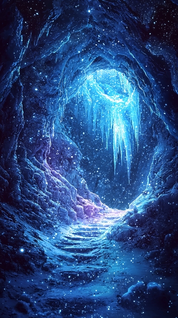 冰雪覆盖的洞穴