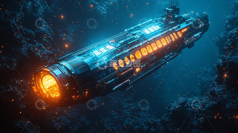 高清大图下载【趣麦麦图】深海科幻飞船