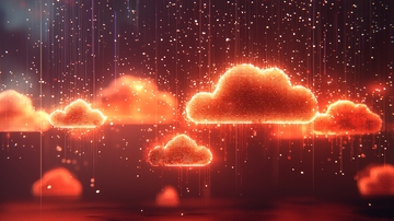 流光溢彩的红色云朵