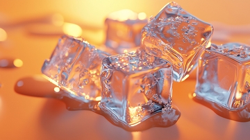 阳光下融化的冰块