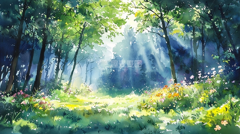 高清大图下载【趣麦麦图】阳光森林小路