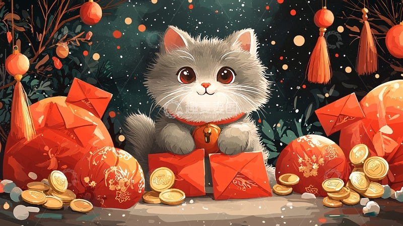 高清大图下载【趣麦麦图】新年猫咪