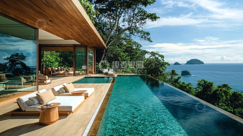 高清大图下载【趣麦麦图】海景别墅无边泳池