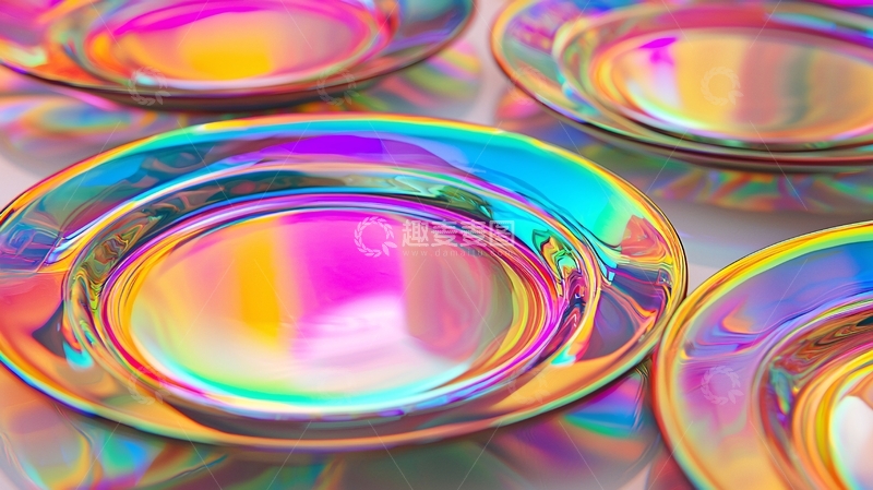 高清大图下载【趣麦麦图】彩虹色碟子