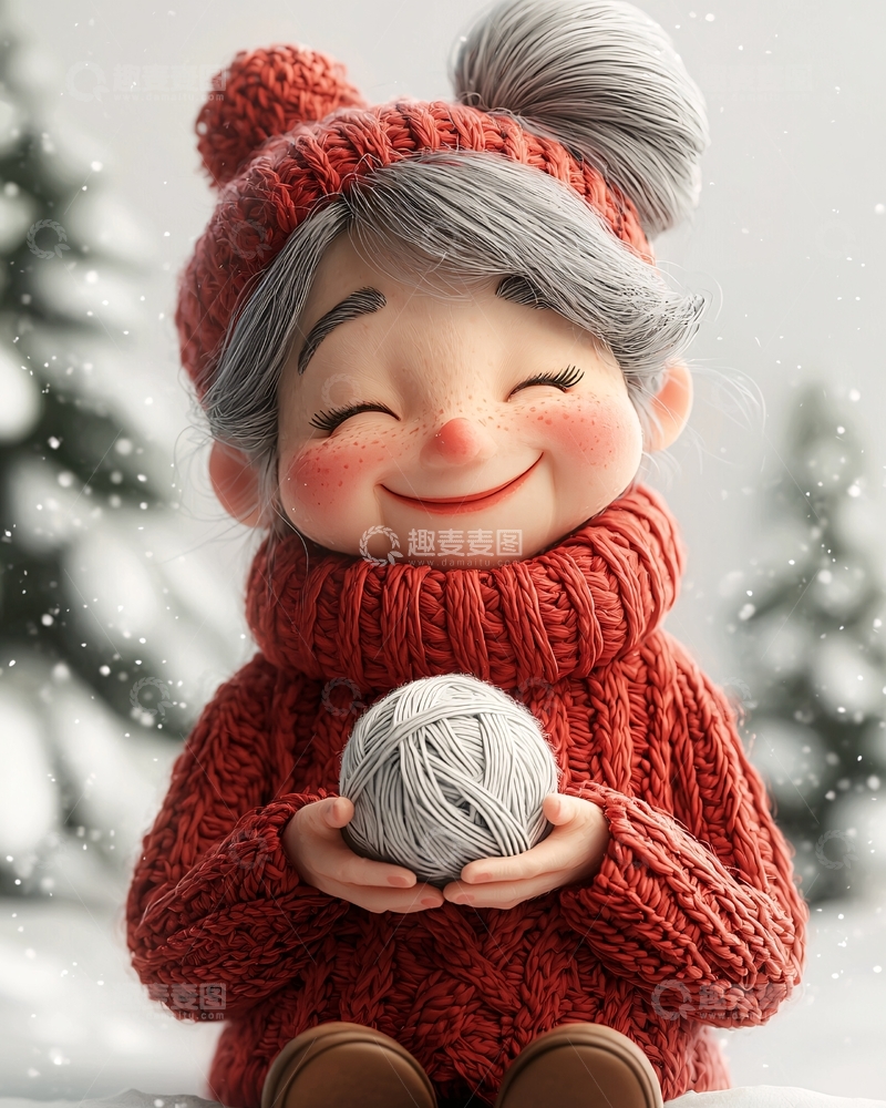 高清大图下载【趣麦麦图】可爱奶奶