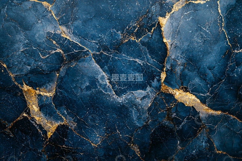 高清大图下载【趣麦麦图】深蓝金线大理石纹理