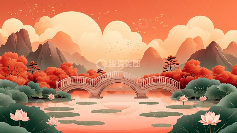 高清大图下载【趣麦麦图】中国风山水画