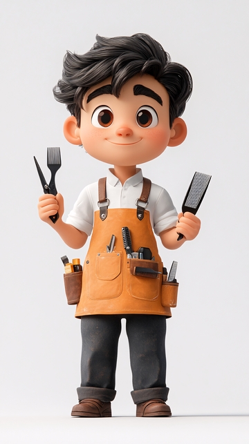 可爱卡通理发师