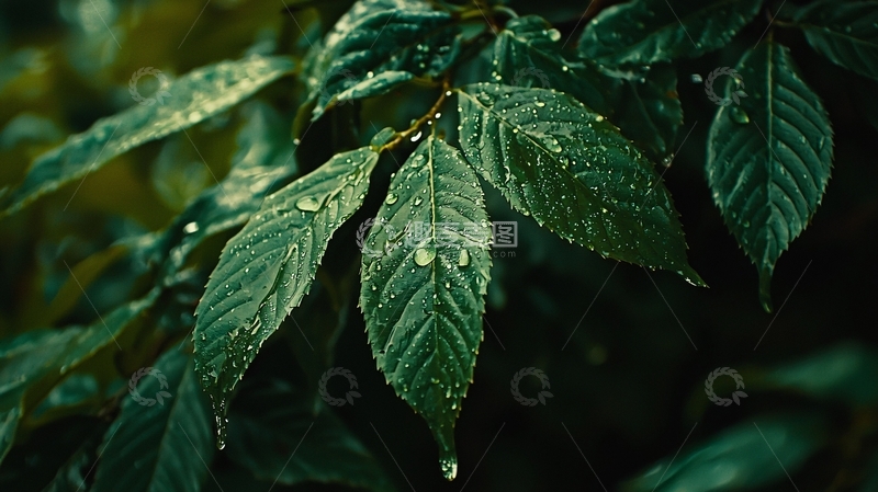 高清大图下载【趣麦麦图】雨后绿叶