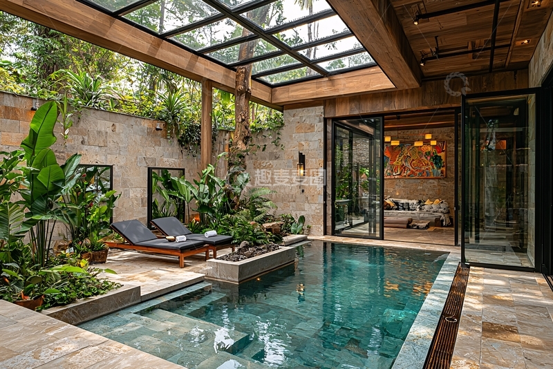 高清大图下载【趣麦麦图】庭院泳池别墅设计
