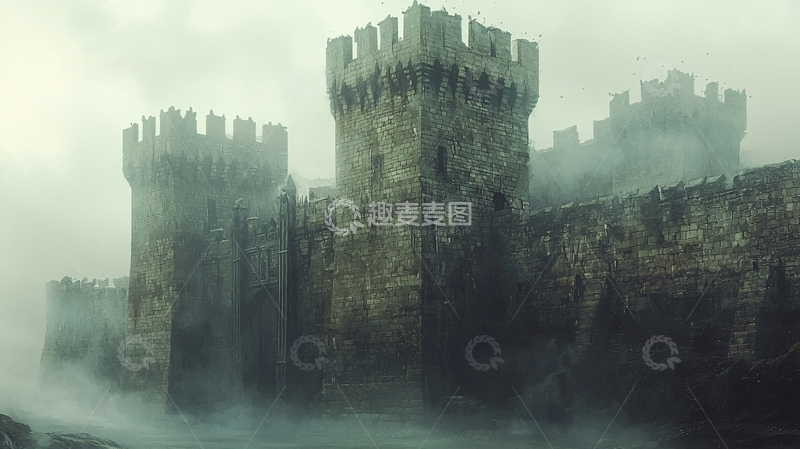 高清大图下载【趣麦麦图】雾中神秘古堡