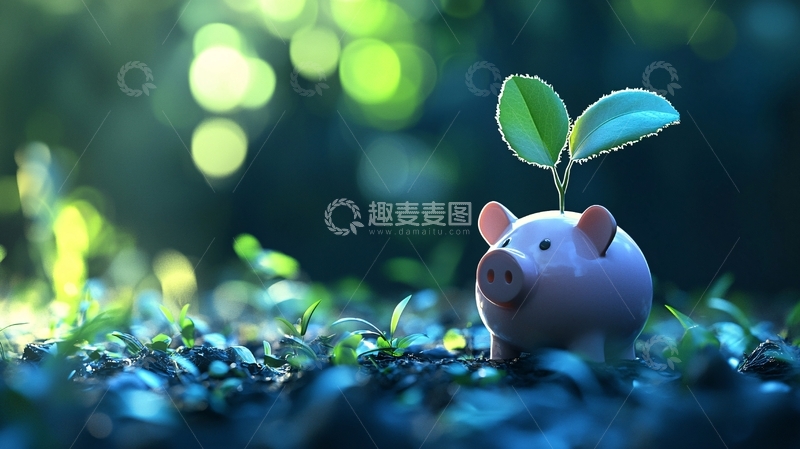 高清大图下载【趣麦麦图】绿色环保储蓄罐