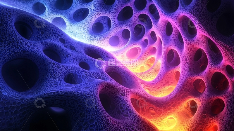 高清大图下载【趣麦麦图】梦幻孔洞结构背景