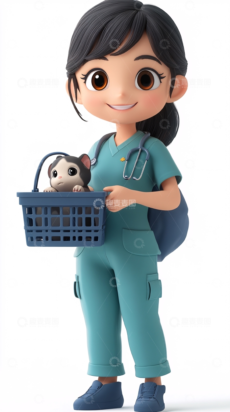 高清大图下载【趣麦麦图】卡通兽医