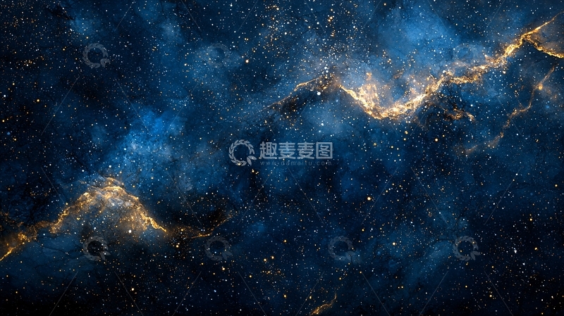 高清大图下载【趣麦麦图】深蓝色宇宙星云背景