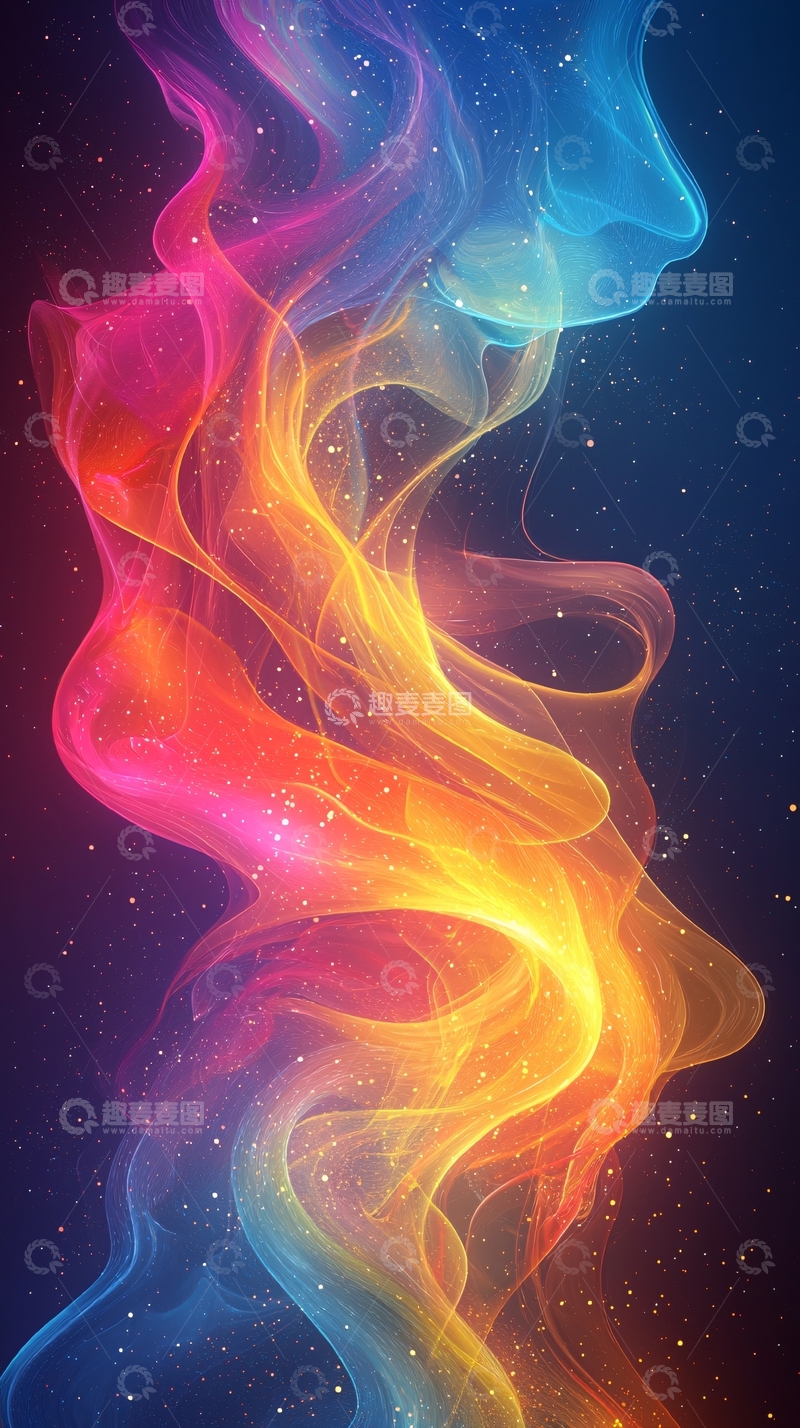 高清大图下载【趣麦麦图】色彩绚丽的烟雾状