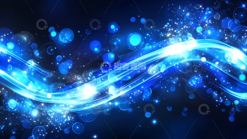 高清大图下载【趣麦麦图】蓝色光波