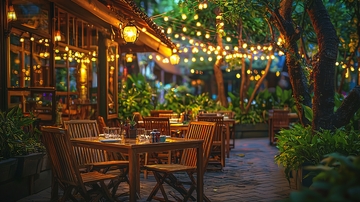 户外餐厅夜景
