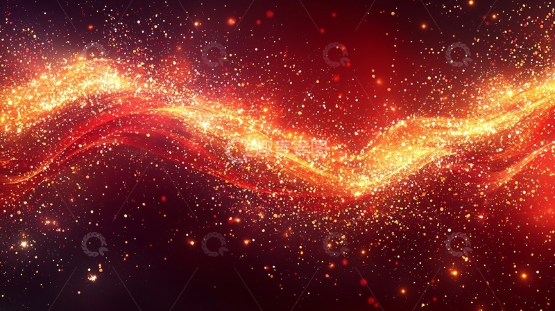 高清大图下载【趣麦麦图】红色粒子流光