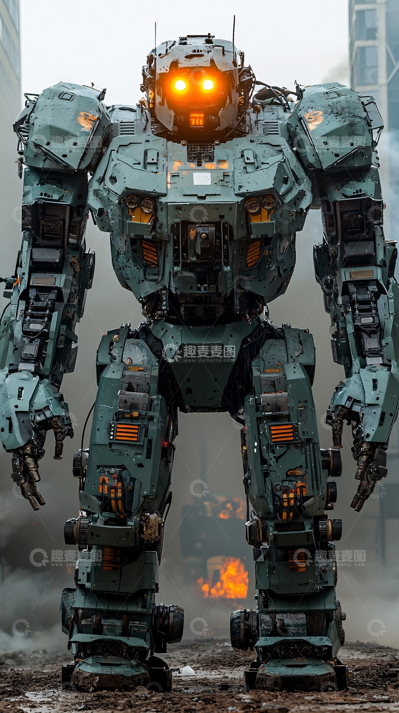 高清大图下载【趣麦麦图】未来都市巨型机器人