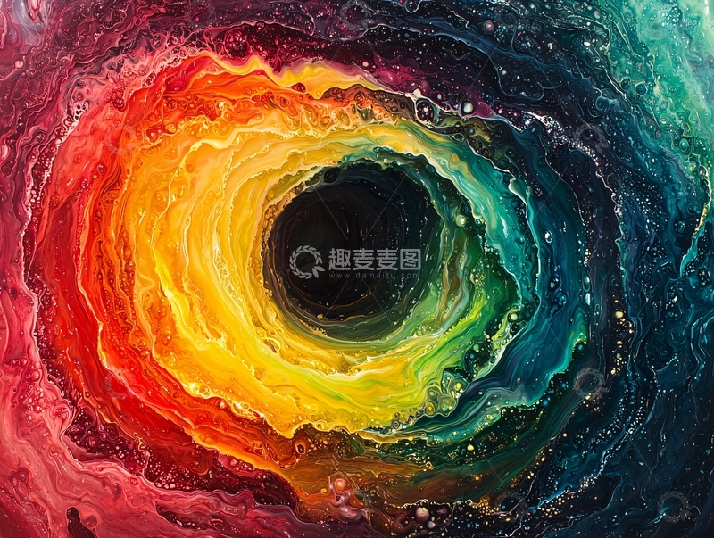高清大图下载【趣麦麦图】色彩环绕的黑色圆孔
