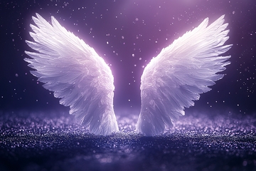 光辉闪耀的白色翅膀