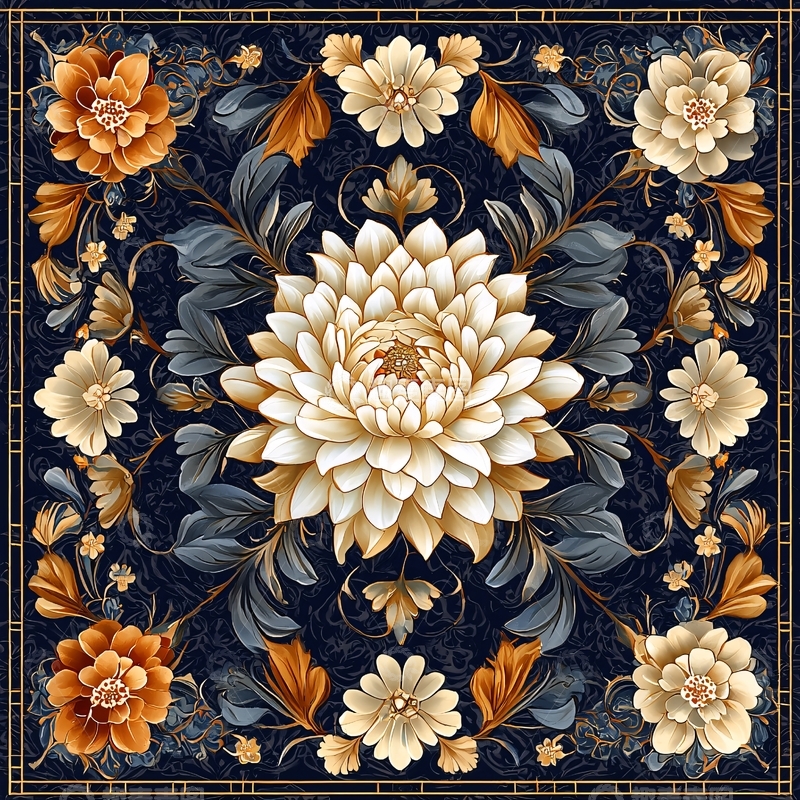 高清大图下载【趣麦麦图】暗色系花卉图案