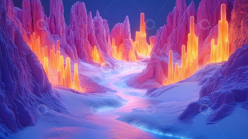 高清大图下载【趣麦麦图】梦幻粉色峡谷