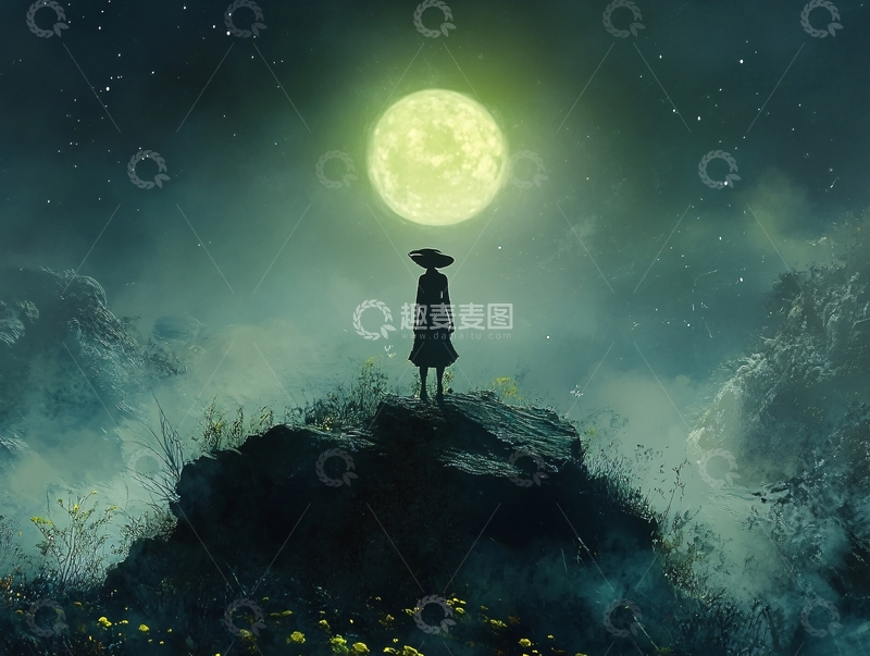 高清大图下载【趣麦麦图】月光下