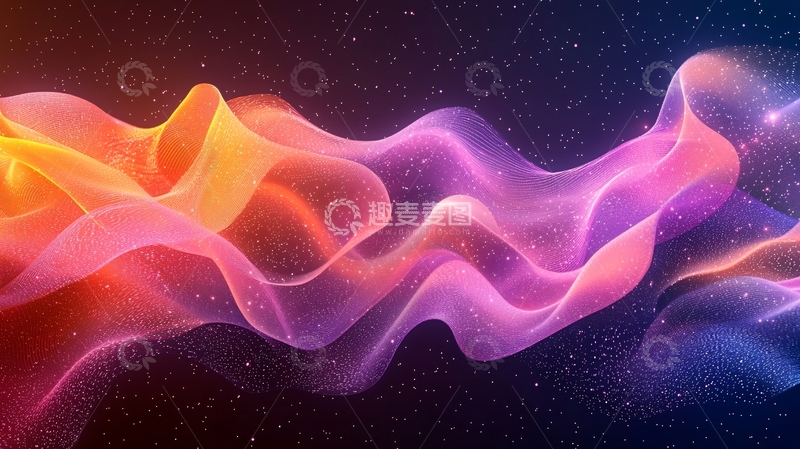 高清大图下载【趣麦麦图】梦幻色彩光波