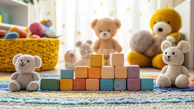 高清大图下载【趣麦麦图】儿童房玩具熊积木