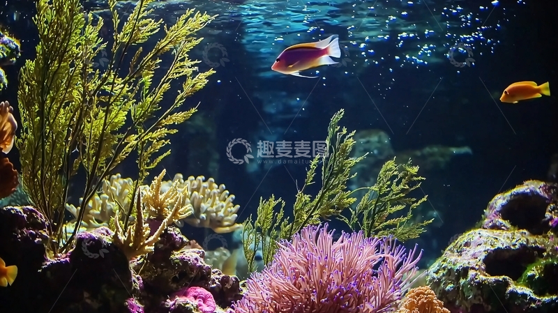 高清大图下载【趣麦麦图】水下珊瑚礁鱼类景观
