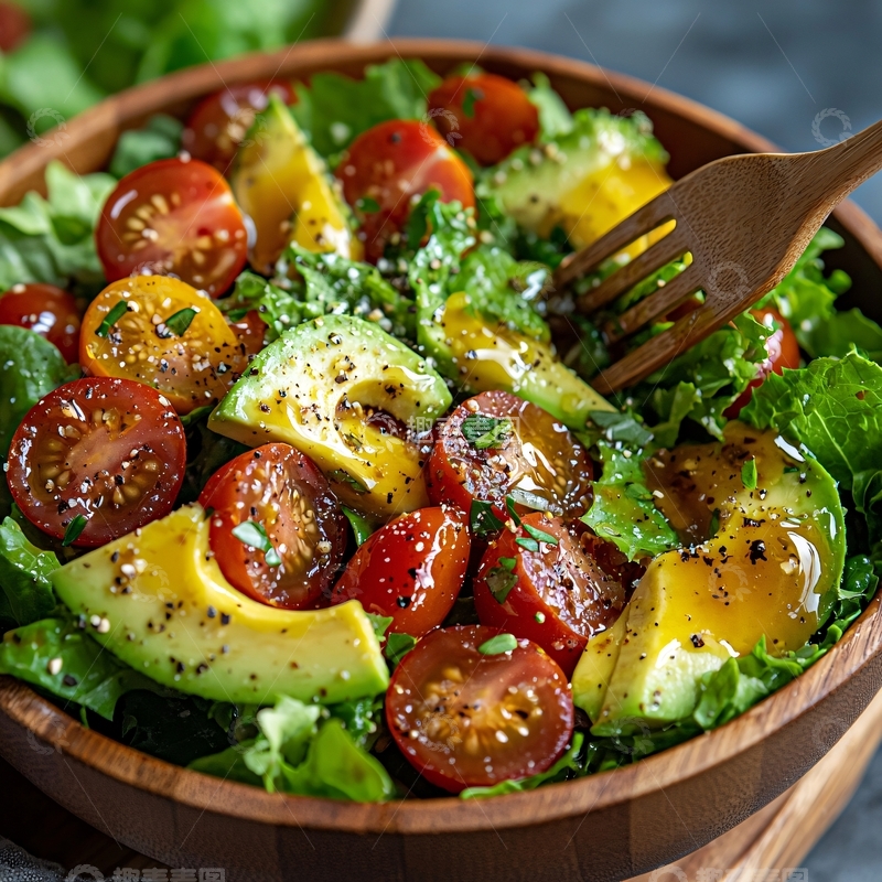 高清大图下载【趣麦麦图】新鲜蔬菜沙拉特写