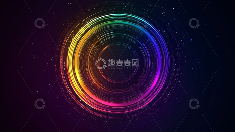 高清大图下载【趣麦麦图】炫彩光圈背景