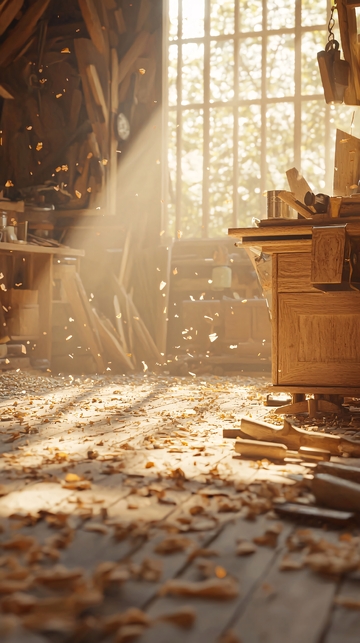 阳光洒进木工房