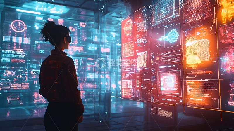 高清大图下载【趣麦麦图】未来科技感女性