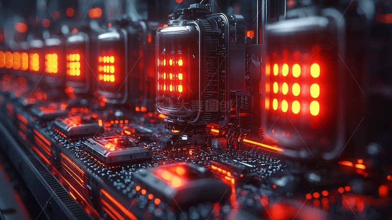 高清大图下载【趣麦麦图】未来科技感红色矩阵