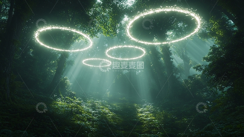高清大图下载【趣麦麦图】森林光环