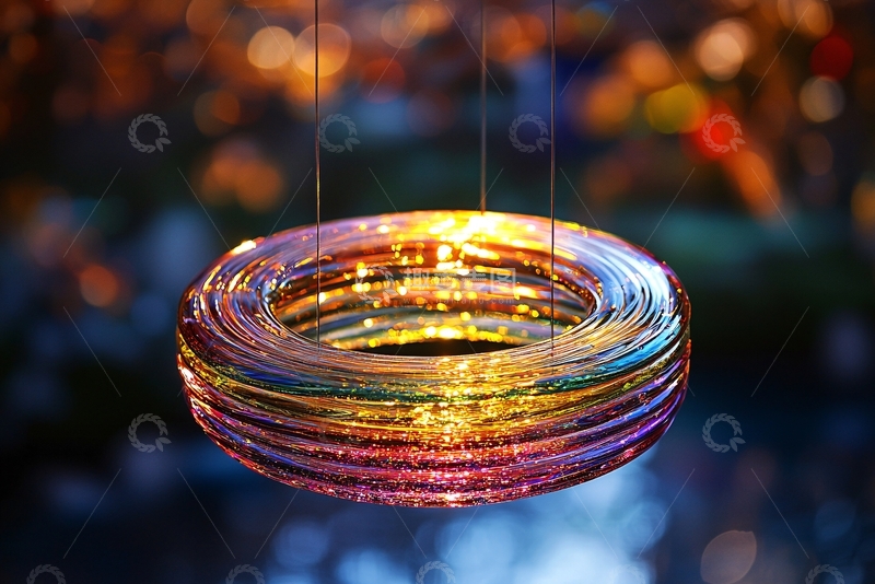 高清大图下载【趣麦麦图】彩色玻璃环形吊灯