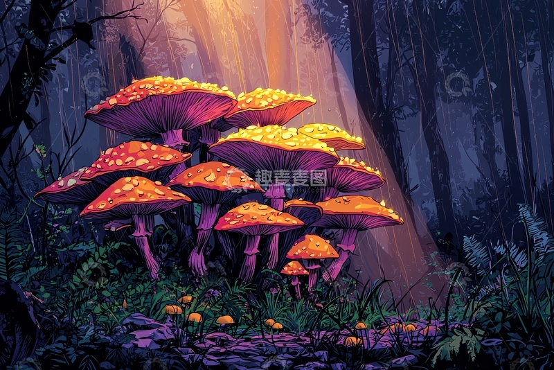 高清大图下载【趣麦麦图】森林蘑菇