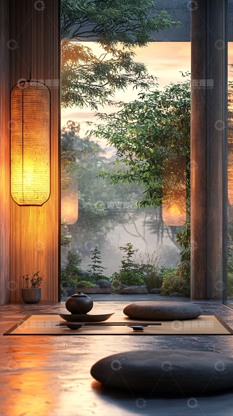 高清大图下载【趣麦麦图】日式庭院禅意空间