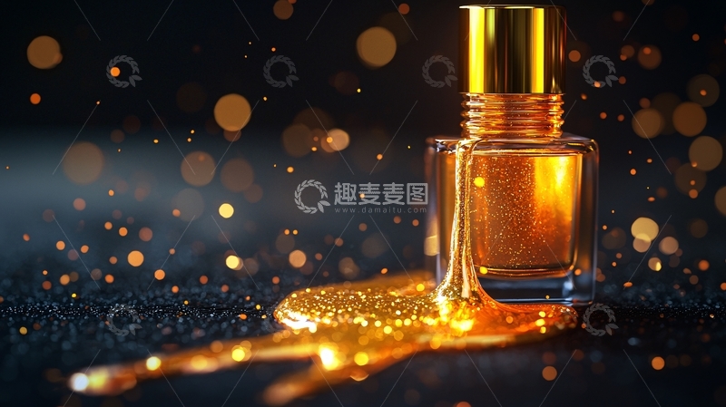 高清大图下载【趣麦麦图】-金色香水瓶