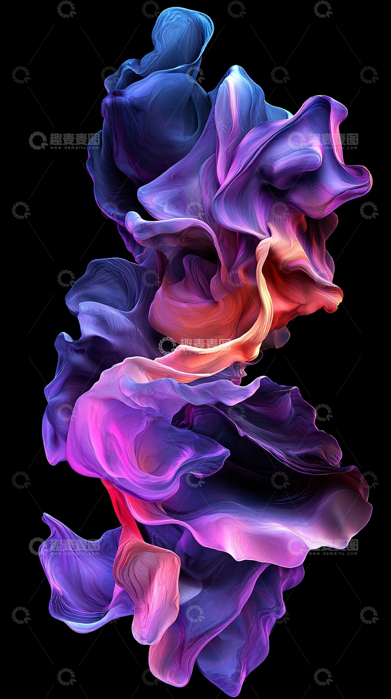 高清大图下载【趣麦麦图】抽象紫色粉色烟雾
