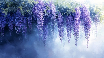 紫藤花瀑布背景图