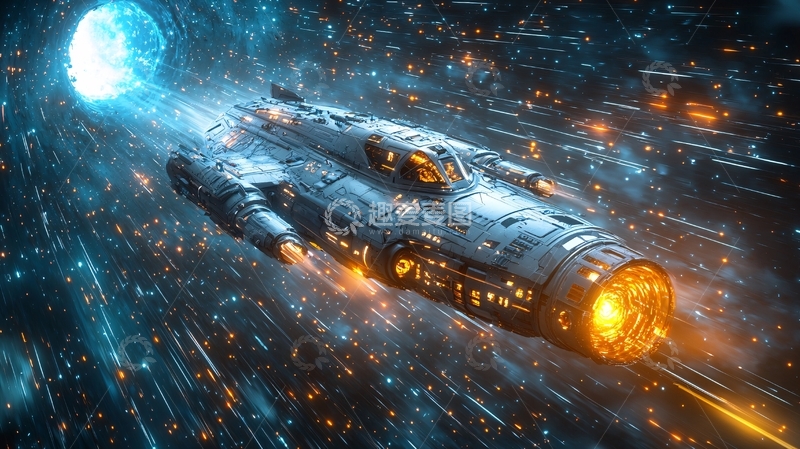 高清大图下载【趣麦麦图】宇宙飞船超光速飞行